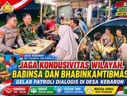 Jaga Kondusivitas Wilayah, Babinsa dan Bhabinkamtibmas Gelar Patroli Dialogis di Desa Kebaron