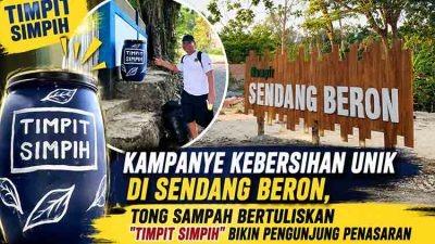 Kampanye Kebersihan Unik di Sendang Beron, Tong Sampah Bertuliskan “Timpit Simpih” Bikin Pengunjung Penasaran