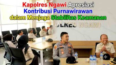 Kapolres Ngawi Apresiasi Kontribusi Purnawirawan dalam Menjaga Stabilitas Keamanan