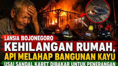 Sandal Karet Jadi Penyebab Kebakaran, Rumah Lansia di Baureno Bojonegoro Ludes Dilalap Api