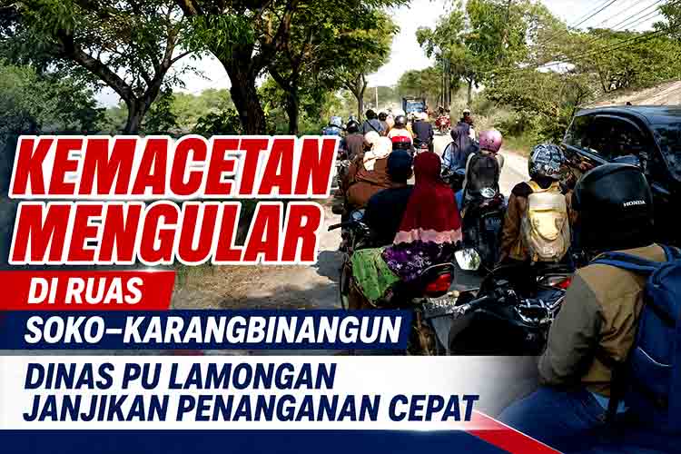 Kemacetan mengular di Soko Karangbinangun