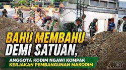 Bangun Fasilitas Makodim, Prajurit Kodim 0805/Ngawi Tunjukkan Semangat Gotong Royong dan Kepedulian Satuan