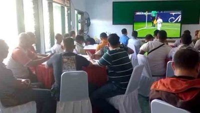 Kodim 0805 Ngawi Gelar Nobar Kebangsaan Piala Dunia