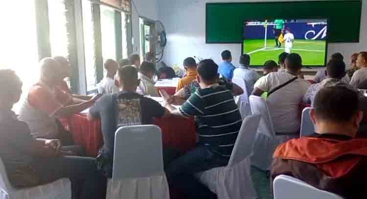 Kodim 0805 Ngawi Gelar Nobar Kebangsaan Piala Dunia