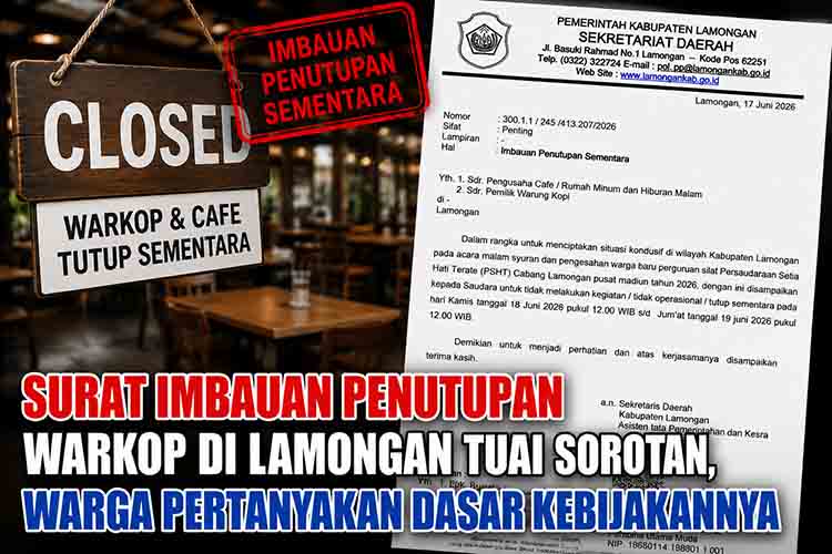 Pemberitahuan penutupan sementara warkop