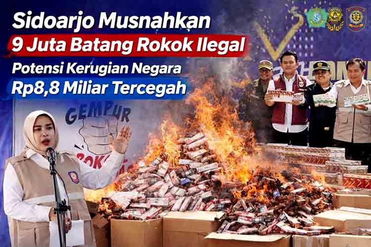 Pemusnahan 9 Juta Lebih Rokok Ilegal