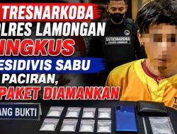 Satresnarkoba Polres Lamongan Ringkus Residivis Sabu di Paciran, 8 Paket Diamankan