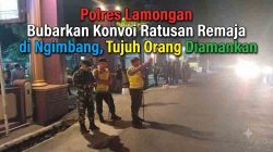 Polres Lamongan Bubarkan Konvoi Ratusan Remaja di Ngimbang, Tujuh Orang Diamankan