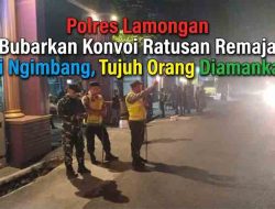 Polres Lamongan Bubarkan Konvoi Ratusan Remaja di Ngimbang, Tujuh Orang Diamankan