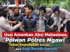 Usai Amankan Aksi Mahasiswa, Polwan Polres Ngawi Tebar Kepedulian dengan Berbagi dan Aksi Bersih-bersih