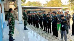 Babinsa Koramil 12/Mantingan Latih Diklatsar Banser di Wilayah Binaannya