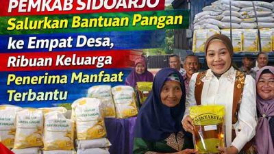 Emkab Sidoarjo Salurkan Bantuan Pangan ke Empat Desa