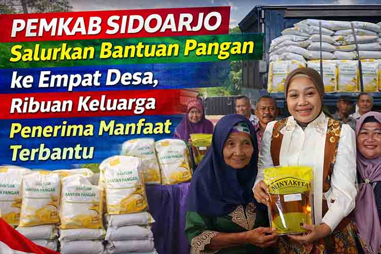 Emkab Sidoarjo Salurkan Bantuan Pangan ke Empat Desa