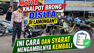 Penyitaan motor knalpot brong di polres lamongan