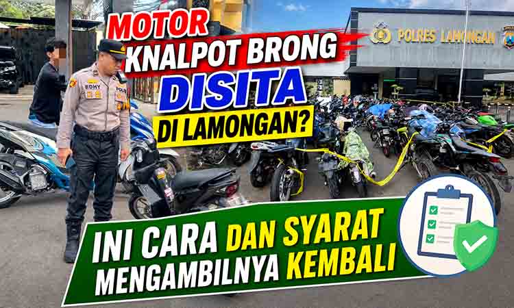 Penyitaan motor knalpot brong di polres lamongan