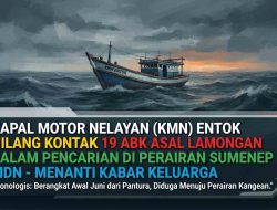 29 Hari Tanpa Kabar, Pencarian KMN Entok yang Mengangkut 19 ABK Lamongan Terus Diintensifkan