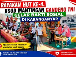 Wujud Sinergi TNI Dan Masyarakat, Babinsa Karanganyar Kegiatan Baksos di HUT Ke-4 RSUD Mantingan