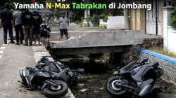 Diduga Senggolan, Honda PCX dan Yamaha N Max Tabrakan di Jombang