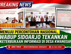 Menuju Percontohan Nasional, Wabup Sidoarjo Tekankan Keterbukaan Informasi di Desa Kwangsan