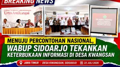 Menuju Percontohan Nasional, Wabup Sidoarjo Tekankan Keterbukaan Informasi di Desa Kwangsan
