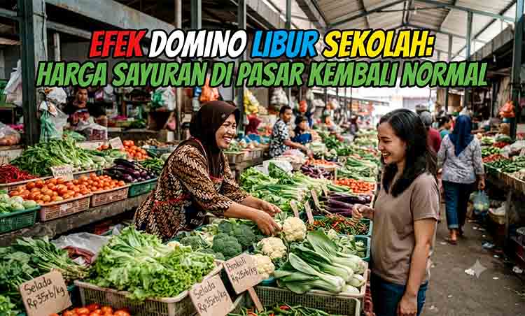 Efek Domino Libur Sekolah Harga Sayuran di Pasar Kembali Normal