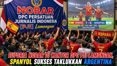 Euforia nobar Piala Dunia di Lamongan
