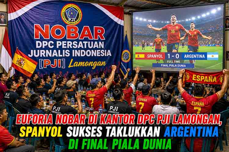 Euforia nobar Piala Dunia di Lamongan