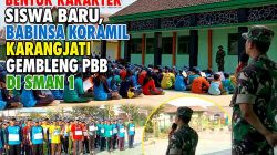 Bentuk Karakter Siswa Baru, Babinsa Koramil Karangjati Gembleng PBB di SMAN 1