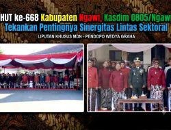 HUT ke-668 Kabupaten Ngawi, Kasdim 0805/Ngawi Tekankan Pentingnya Sinergitas Lintas Sektoral