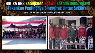 HUT ke-668 Kabupaten Ngawi, Kasdim 0805/Ngawi Tekankan Pentingnya Sinergitas Lintas Sektoral