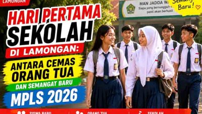 Hari pertama sekolah di Lamongan.24