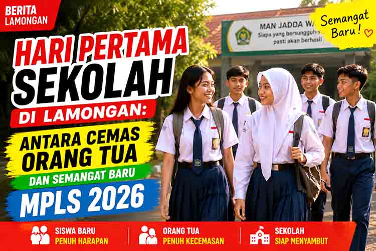 Hari pertama sekolah di Lamongan.24