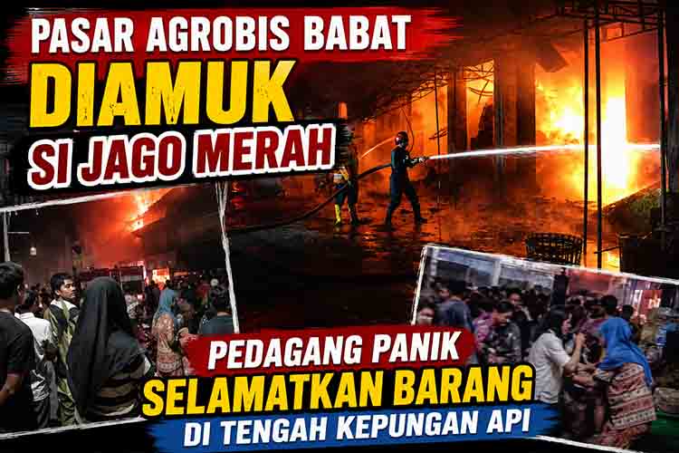 Kebakaran pasar agrobis Babat hari ini
