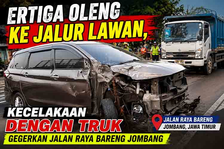 Kecelakaan Ertiga vs Truk di Jombang