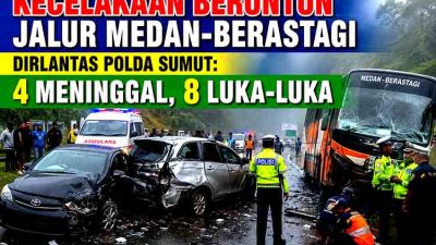 Kecelakaan beruntun Medan Berastagi