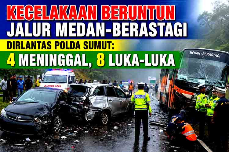 Kecelakaan beruntun Medan Berastagi