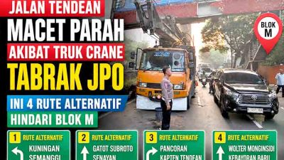 Kecelakaan crane di Tendean Jakarta