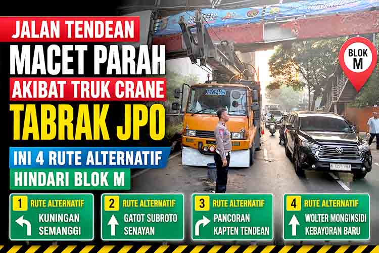 Kecelakaan crane di Tendean Jakarta