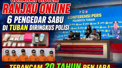 Konferensi pers pengedar sabu di Tuban