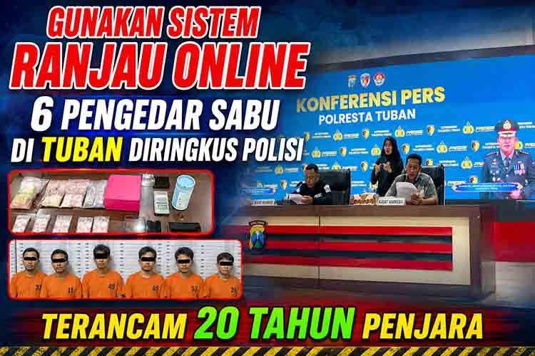 Konferensi pers pengedar sabu di Tuban
