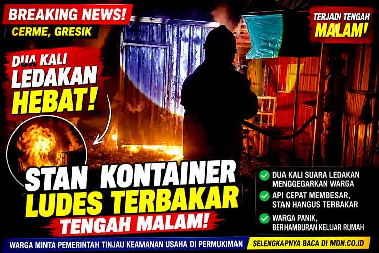 Ledakan hebat hanguskan stan container