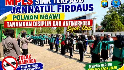 MPLS SMK Terpadu Jannatul Firdaus, Polwan Ngawi Tanamkan Disiplin dan Antinarkoba Sejak Dini