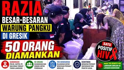 Razia Besar-besaran Warung Pangku di Gresik: 50 Orang Diamankan, Satu Positif HIV