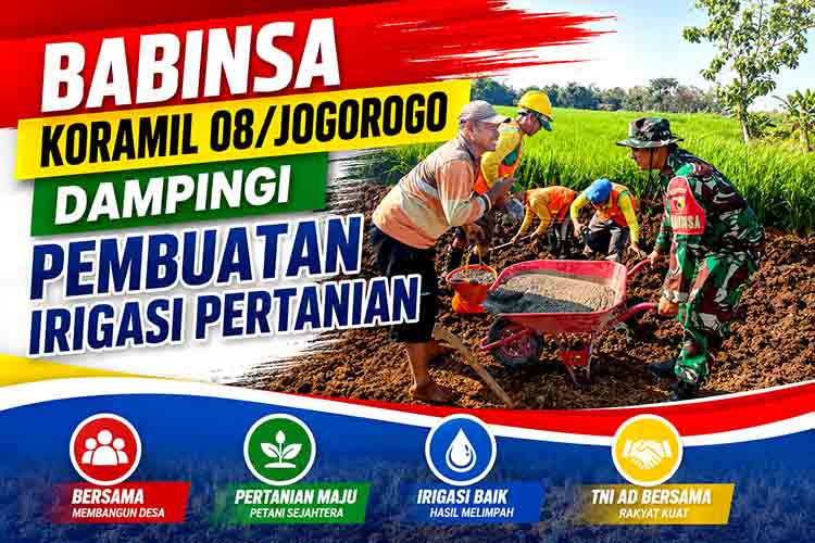 Pembuatan irigasi pertanian bersama TNI