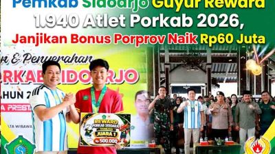 Pemkab Sidoarjo Guyur Reward 1.940 Atlet Porkab