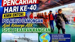 Pencarian Hari ke-40 KMN Entok: Polairud Lamongan Ajak Keluarga ABK Sisir Perairan Kangean
