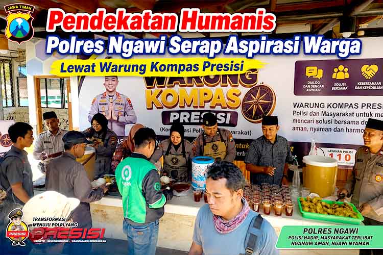 Pendekatan humanis Polres Ngawi di Warung Kompas Presisi
