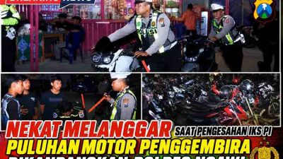 Penertiban Polisi dan Puluhan Motor Dikandangkan
