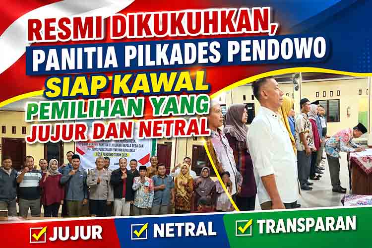 Pengukuhan panitia Pilkades Pendowo