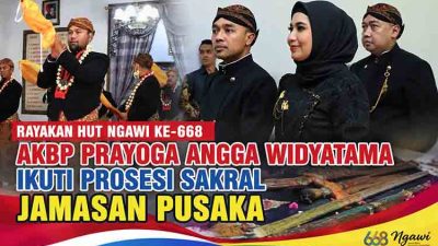 Lestarikan Tradisi, Kapolres Ngawi Hadiri Kirab Pusaka Hari Jadi ke-668
